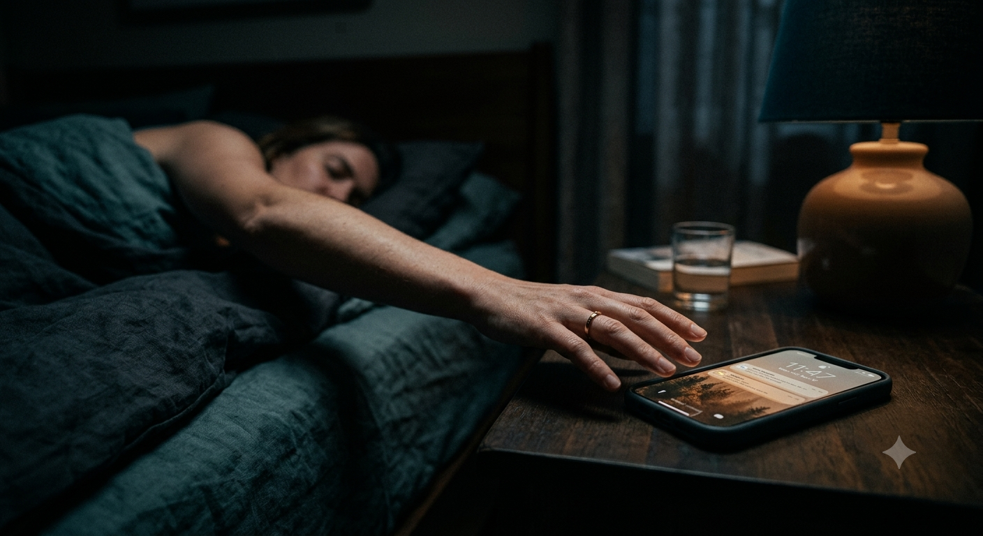Reaching for a phone at night