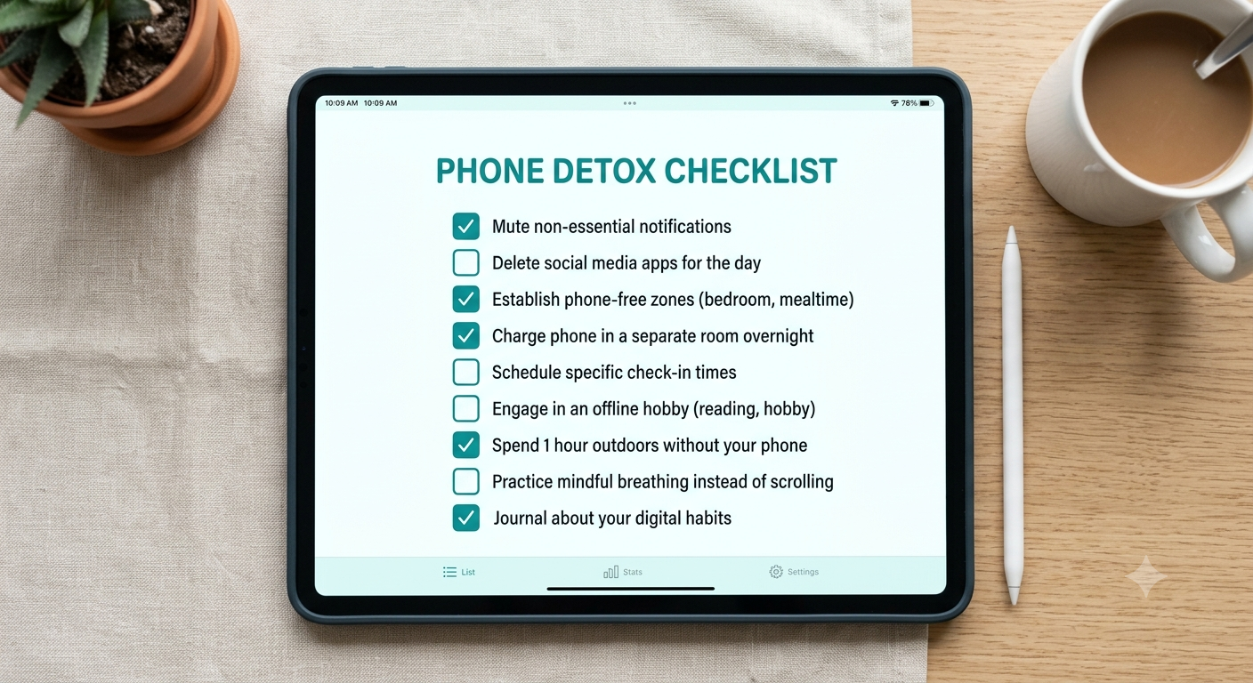 Phone Detox Checklist, 25 settings